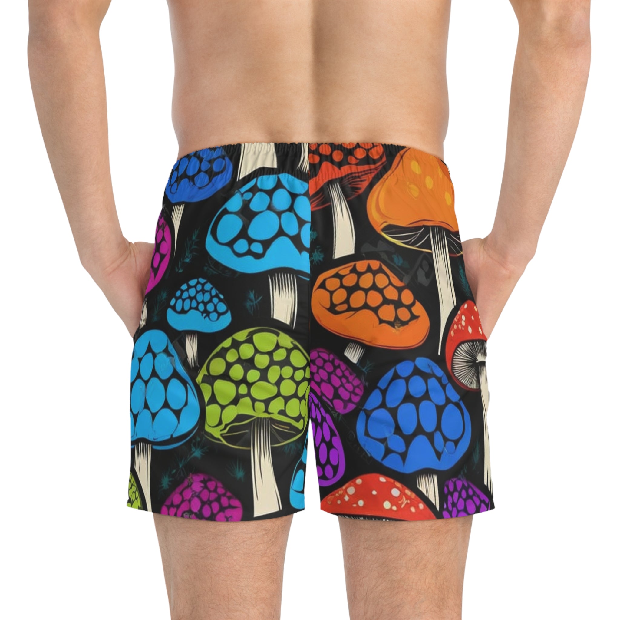 Bañador Boxer de Hongos Psicodélicos – Pantalones Cortos de Baño para Hombre con Estampado de Hongos de Colores