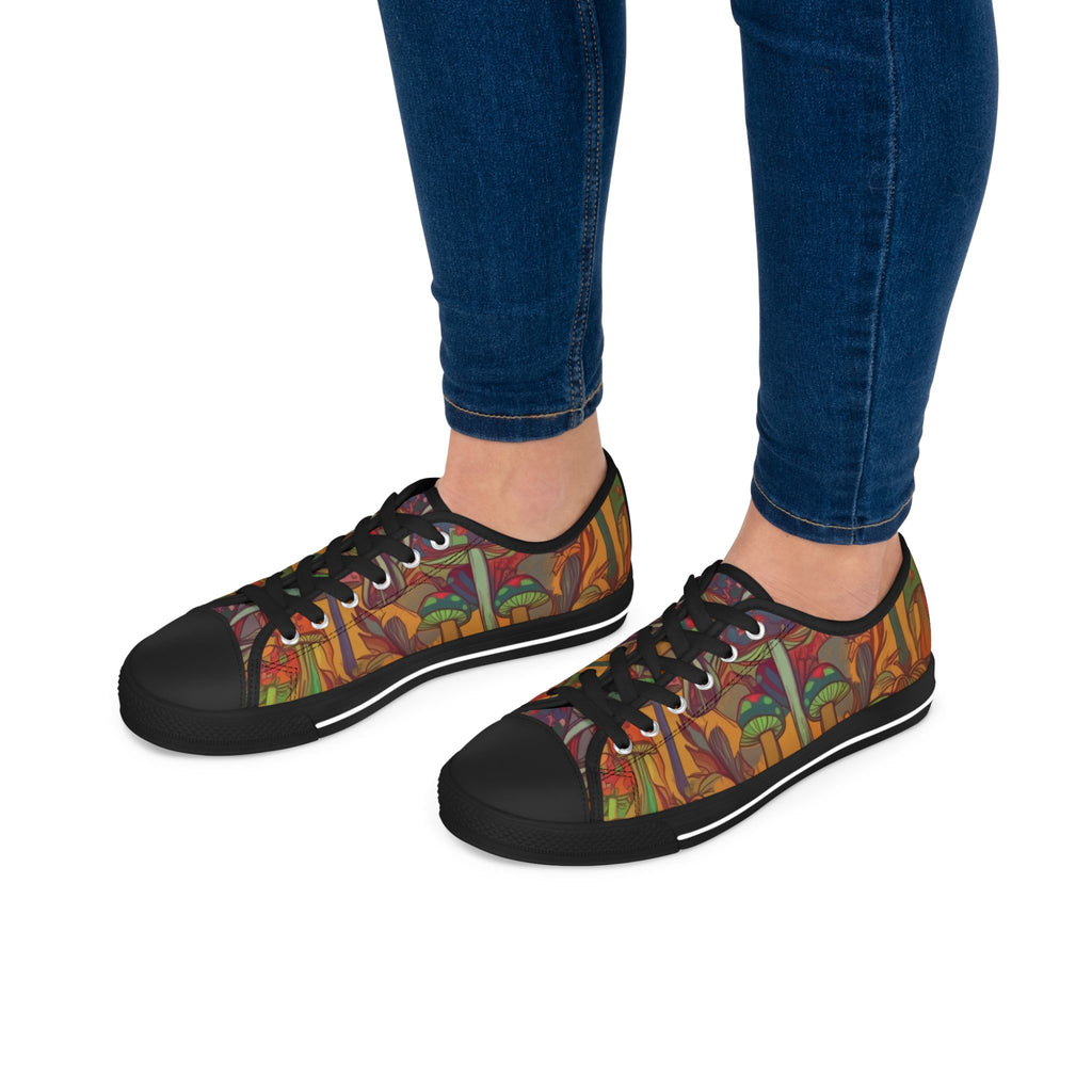 Zapatillas estampadas de setas — Zapatos deportivos botánicos de malla para hombre