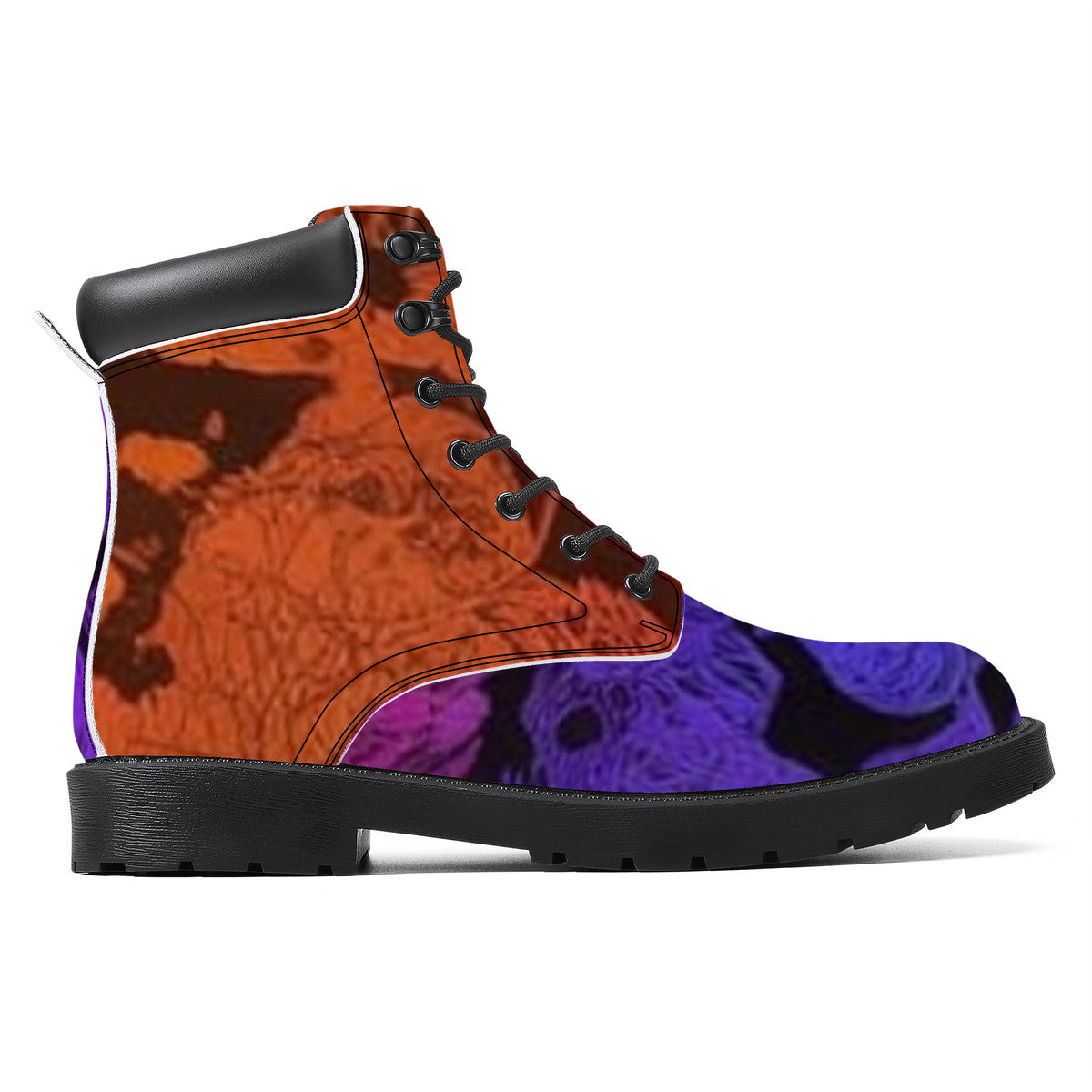 Rainbow Synthetic Leather Boots - Vegan Waterproof All-Season Boots | Piper's Shroom Works