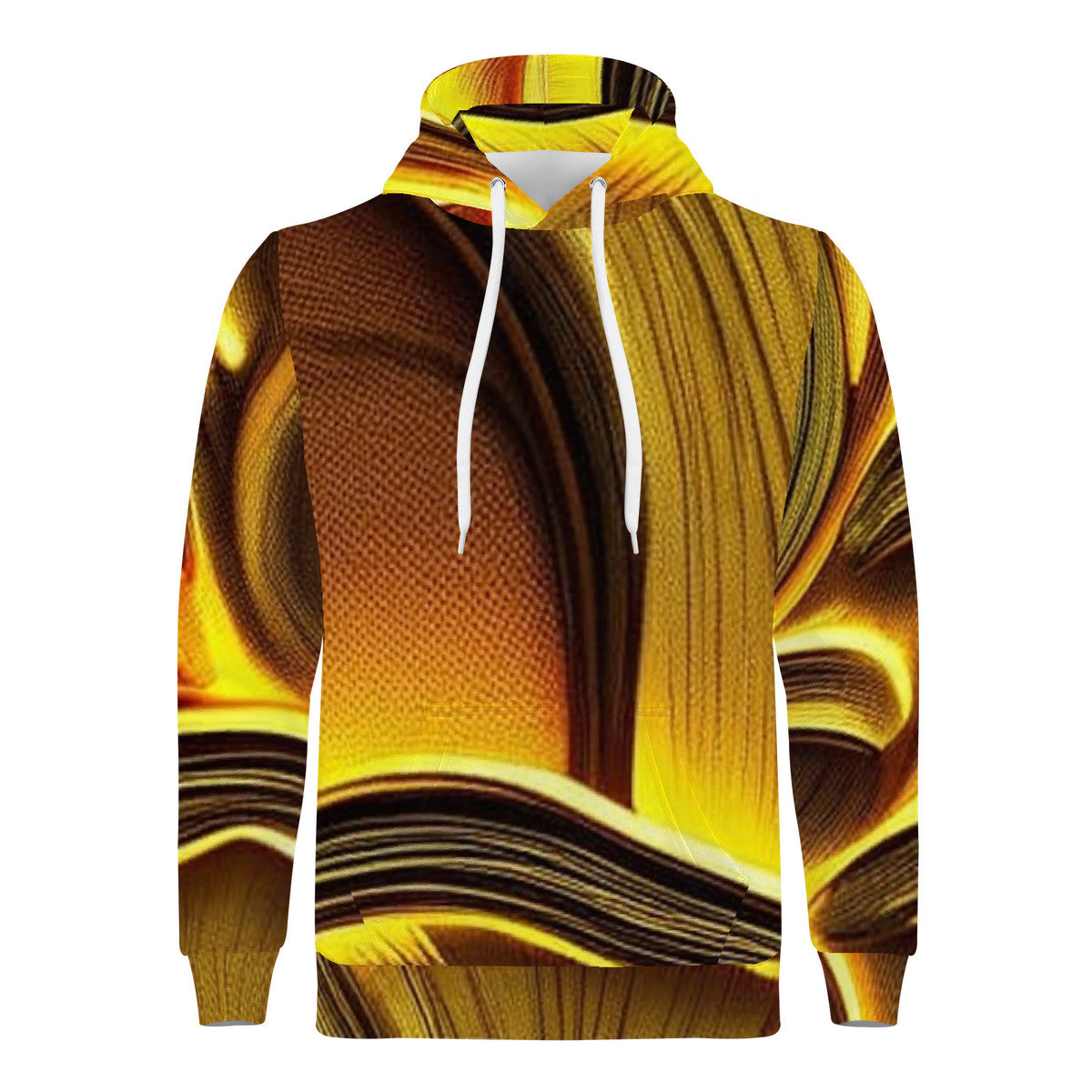 Men's All-Over Golden Custom Design Pull Over Print Hoodie