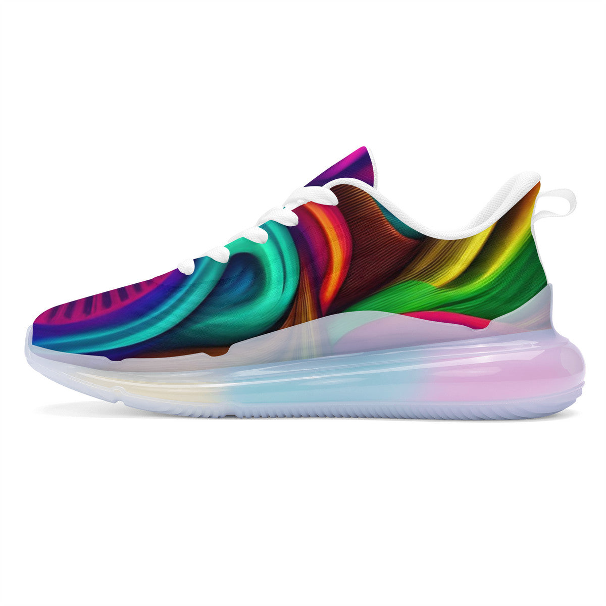 Custom Mushroom Print Women's Rainbow Atmospheric Cushion Running Shoes