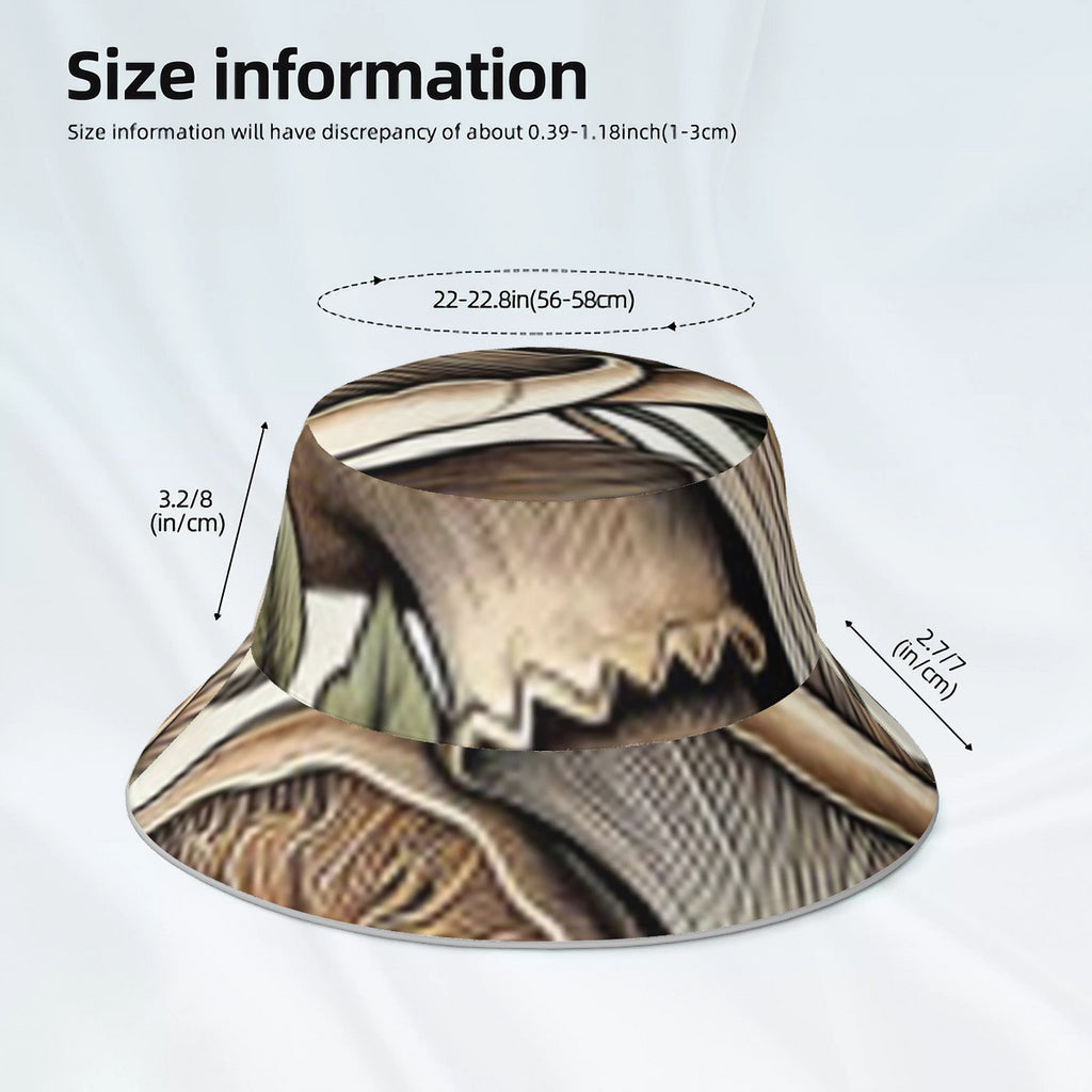 Custom Hand Drawn Mushroom Print Reflective Bucket Hat