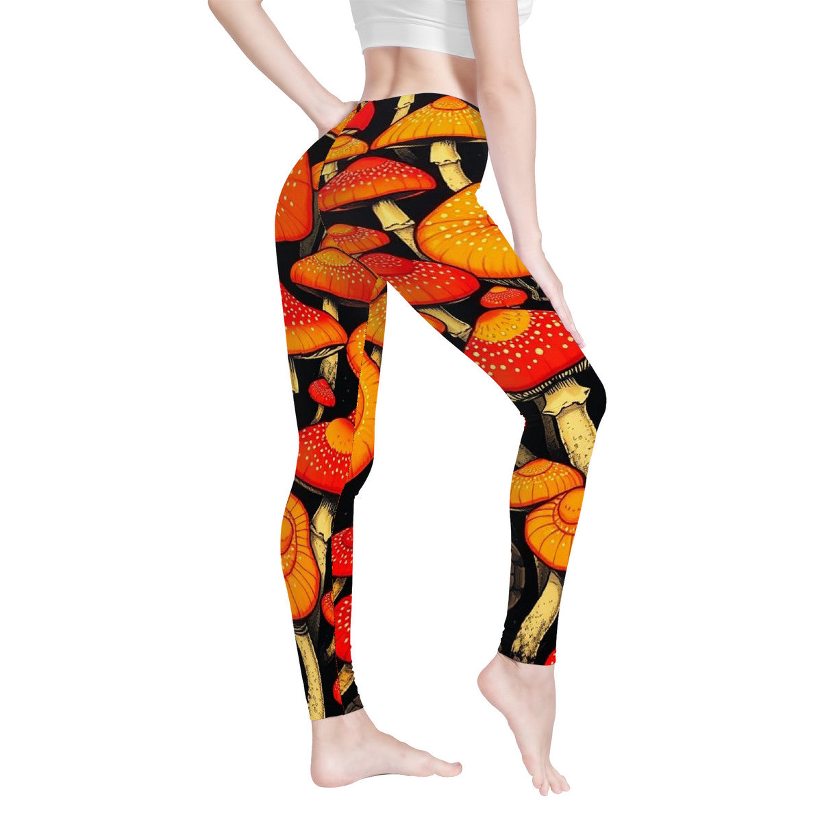 Custom Design Mushroom All-Over Print Yoga Leggings