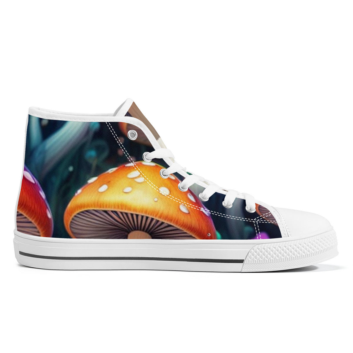 Orange Caps Mushroom High-Top Canvas Shoes