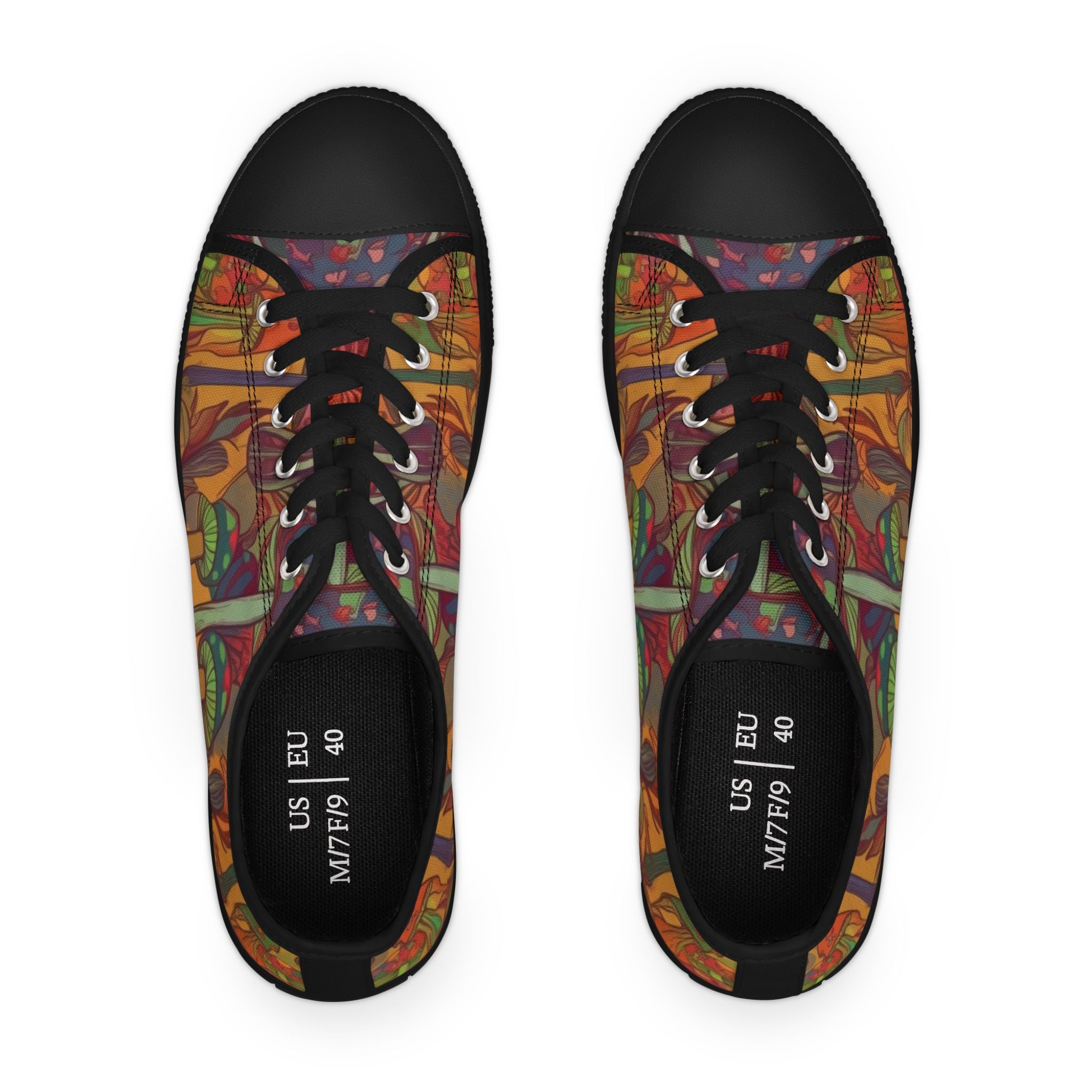 Mushroom Print Sneakers — Men's Botanical Mesh Athletic Shoes