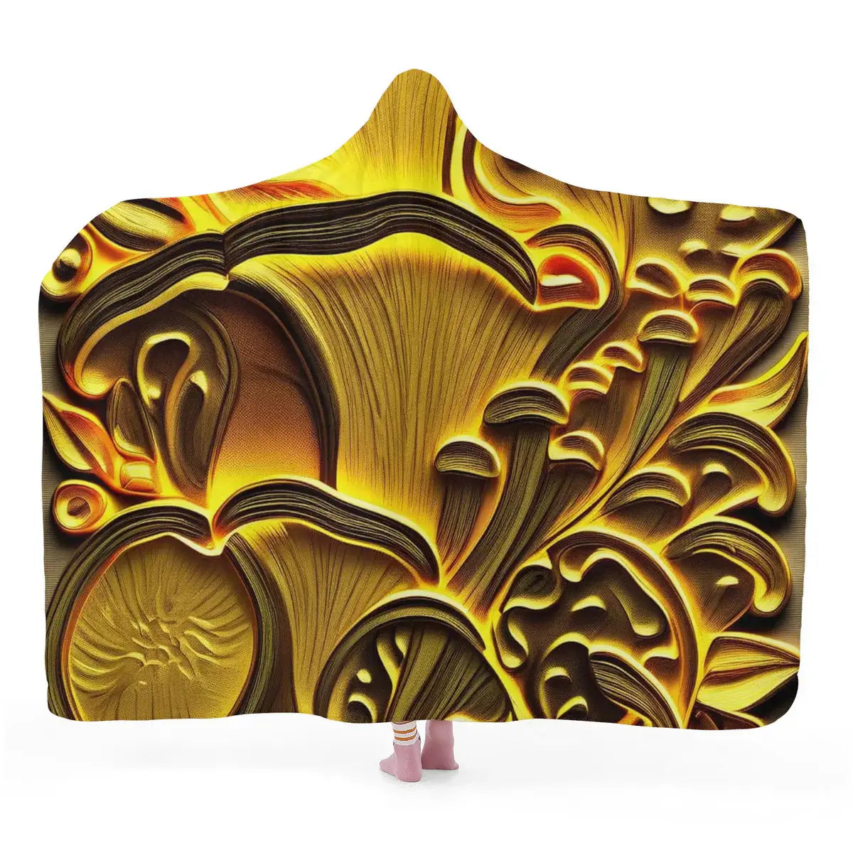 Mushroom Pattern Fleece Blanket — Cozy Forest Toadstool Throw