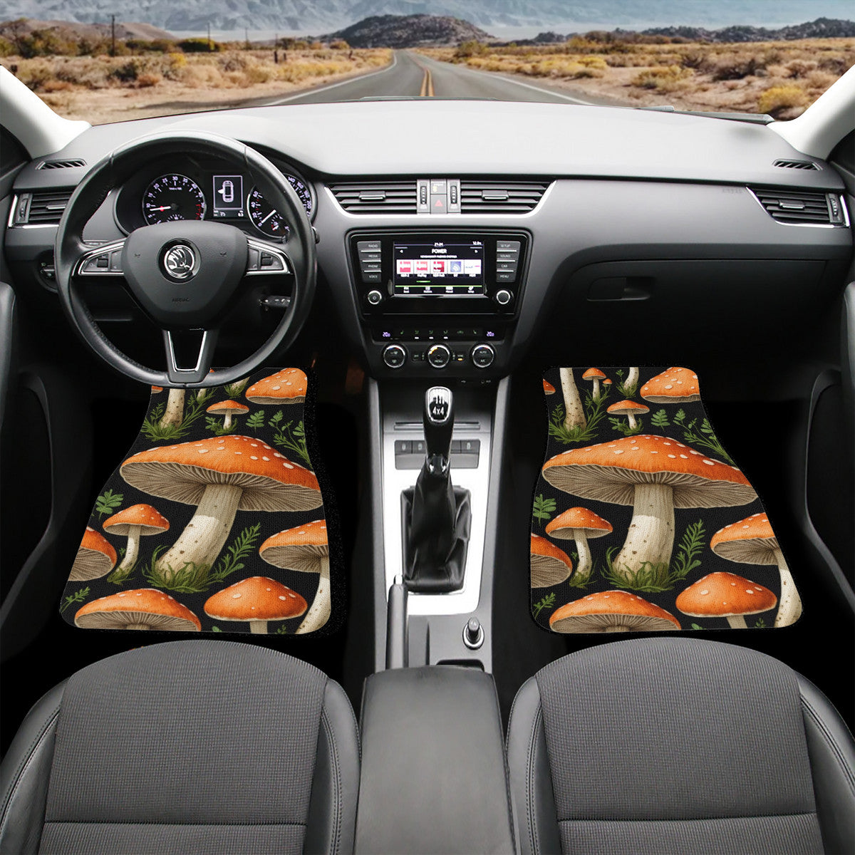 MUSHROOM DESIGN CUSTOM PRINT CAR FLOOR MATS