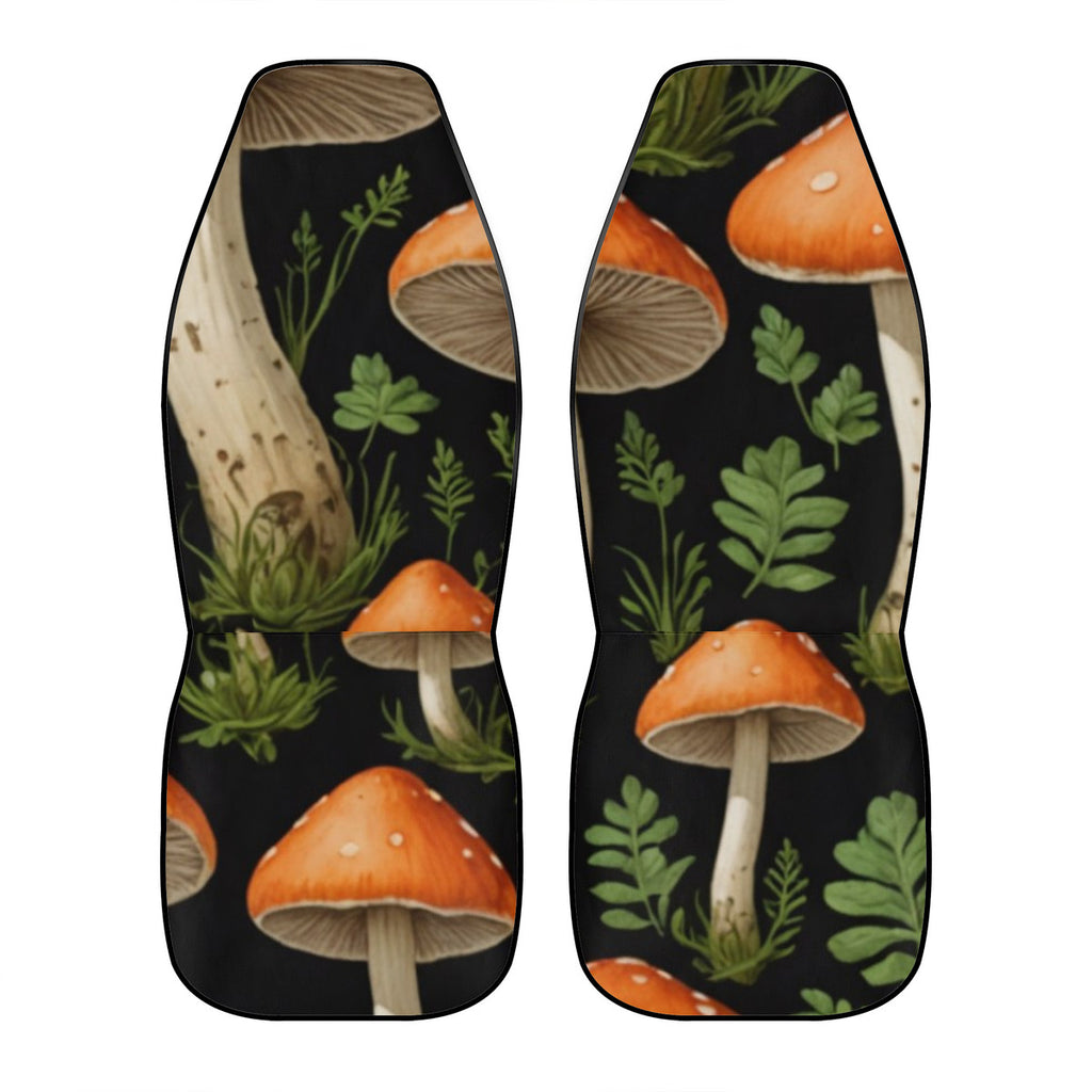 Orange & Yellow Spotted Mushrooms of the Garden Custom Prints Car Seat Cover Set