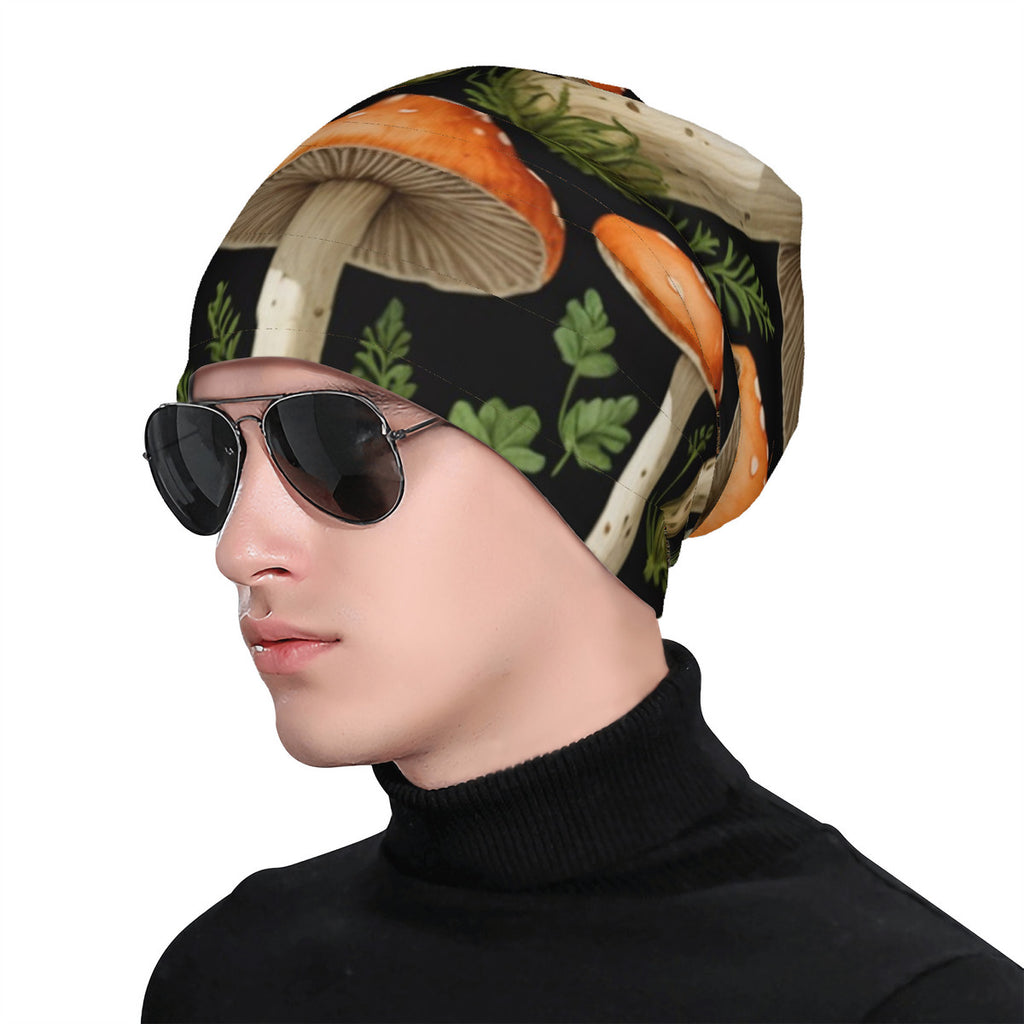 Custom Design Mushroom Print Adult Knitted Beanie - Versatile Cap Perfect For Both Men & Women