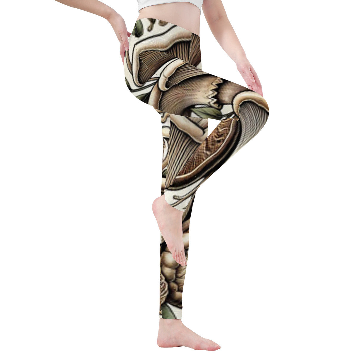 Custom Mushroom Design All-Over Print Yoga Leggings