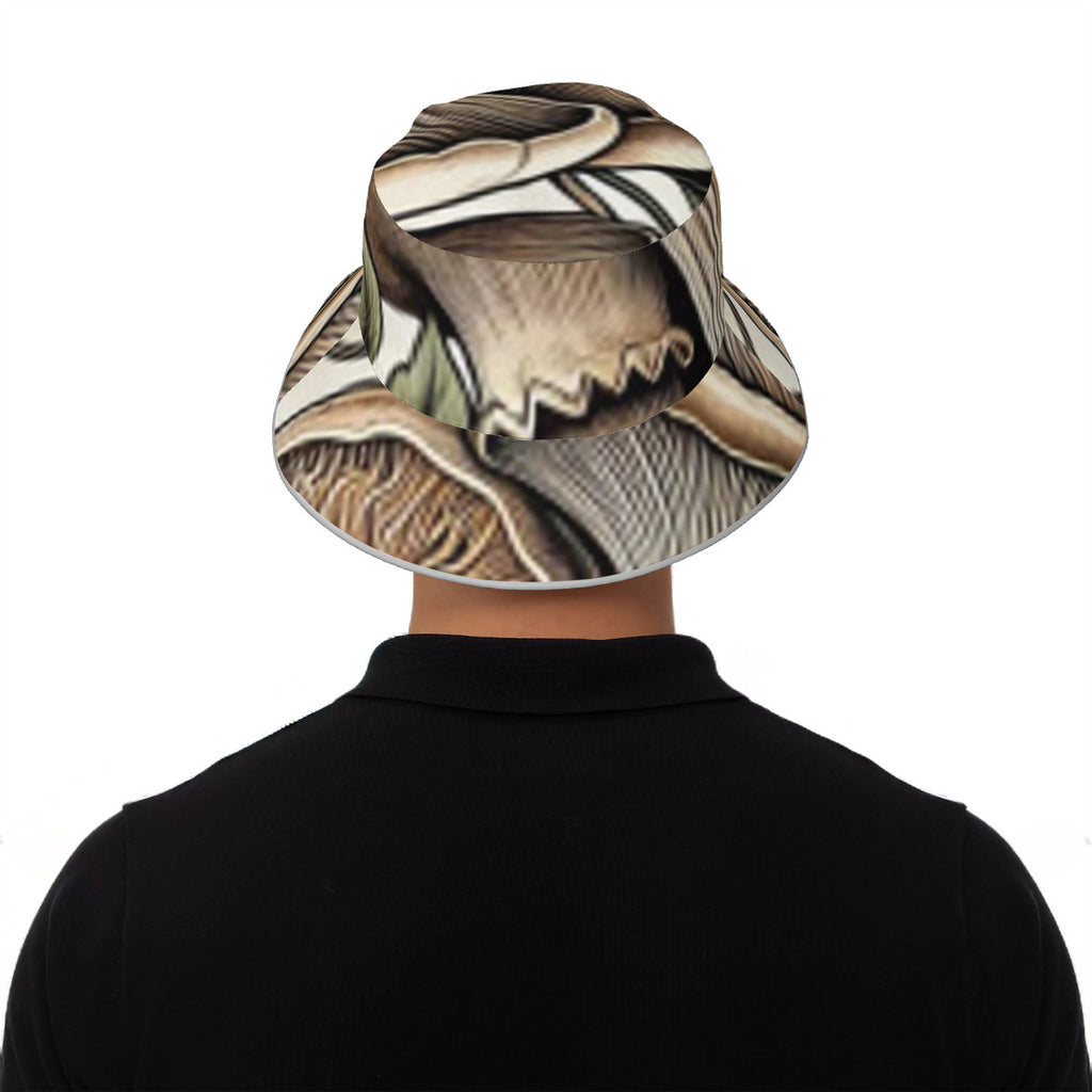 Custom Hand Drawn Mushroom Print Reflective Bucket Hat