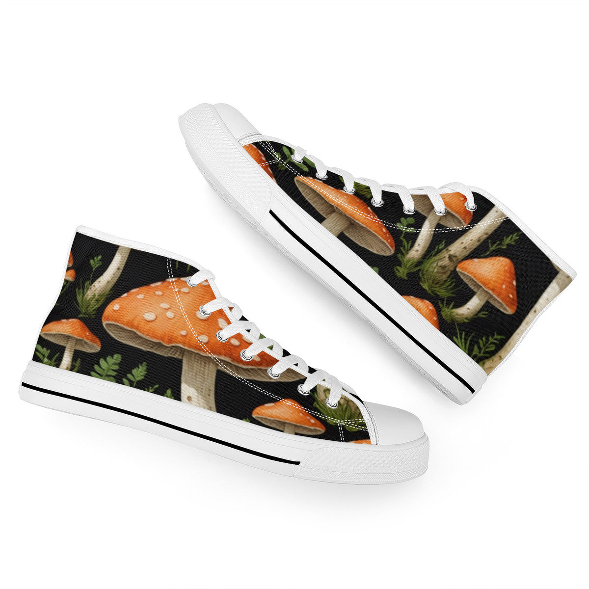 Mushrooms of the Garden High-Top Canvas Shoes