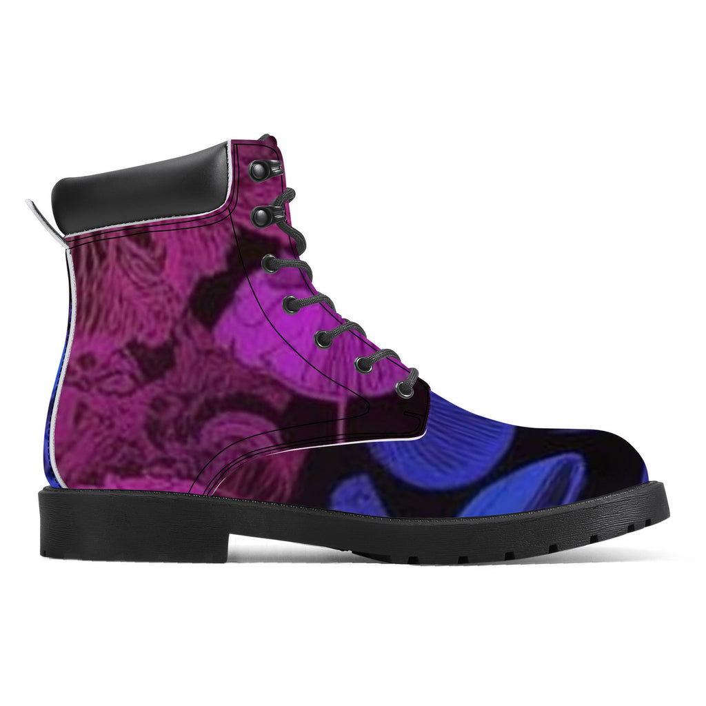 Rainbow Synthetic Leather Boots - Vegan Waterproof All-Season Boots | Piper's Shroom Works