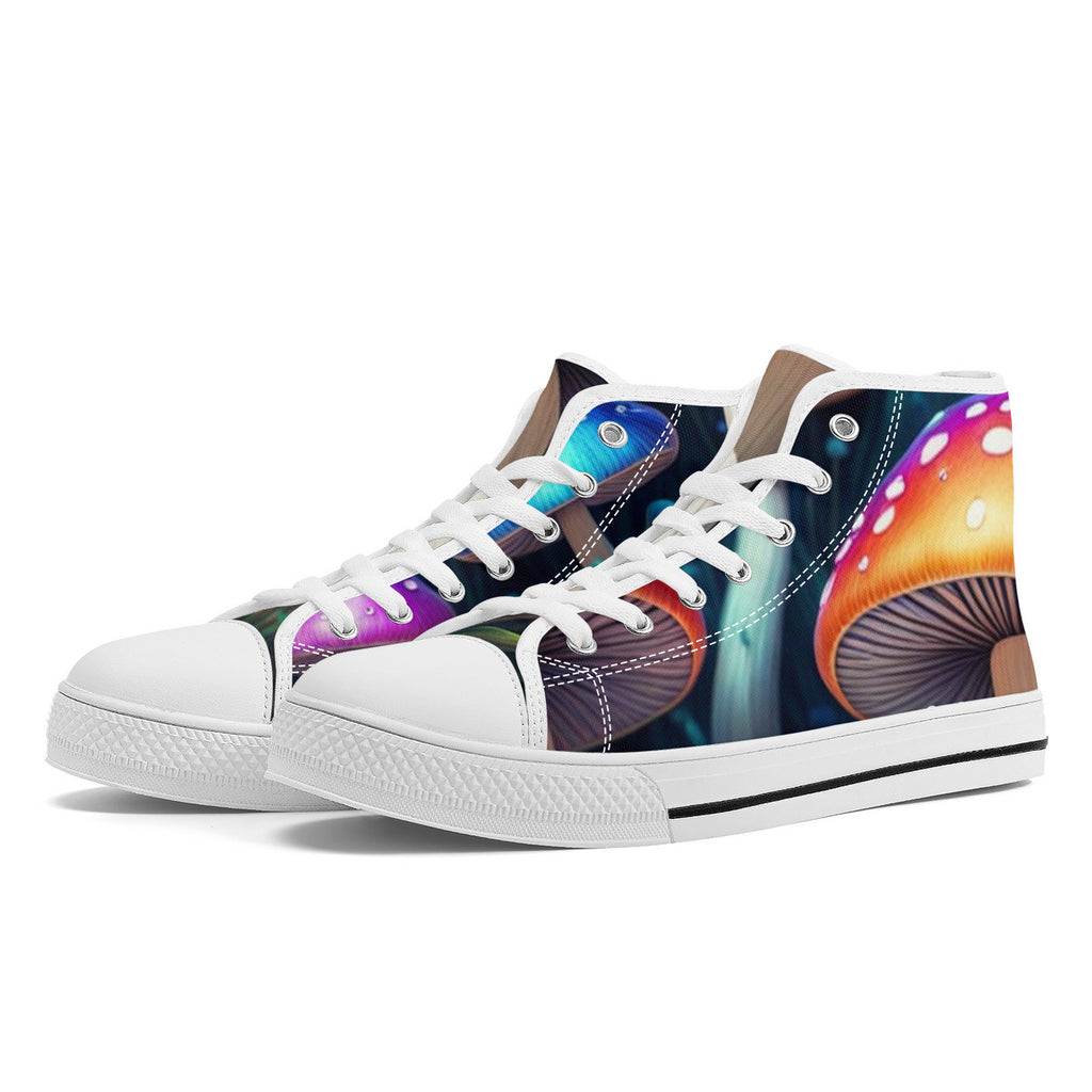 Zapatillas altas de lona con estampado de setas Orange Caps