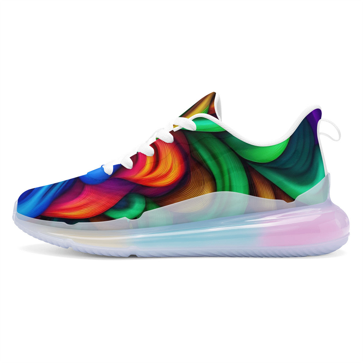 Custom Mushroom Print Women's Rainbow Atmospheric Cushion Running Shoes
