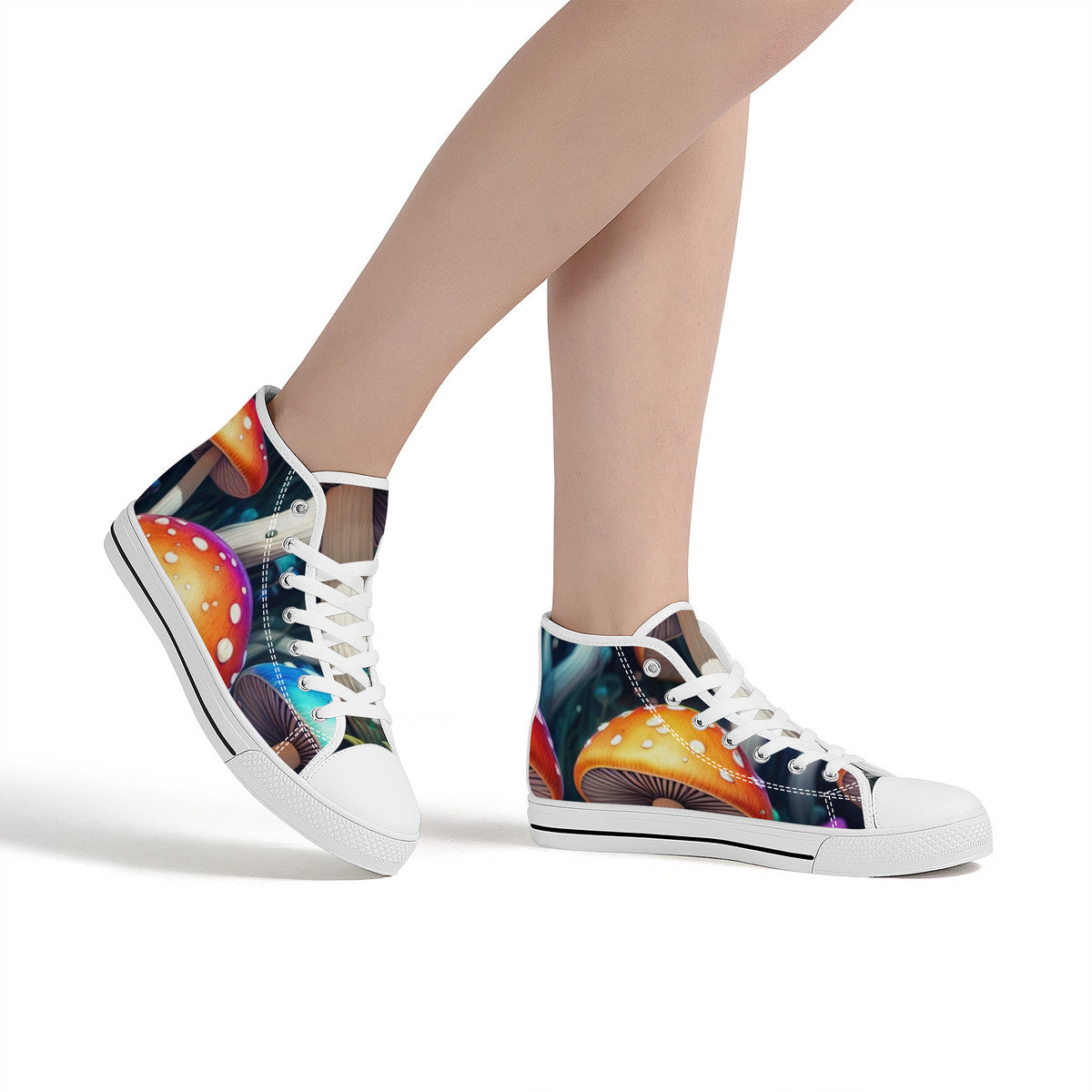 Orange Caps Mushroom High-Top Canvas Shoes