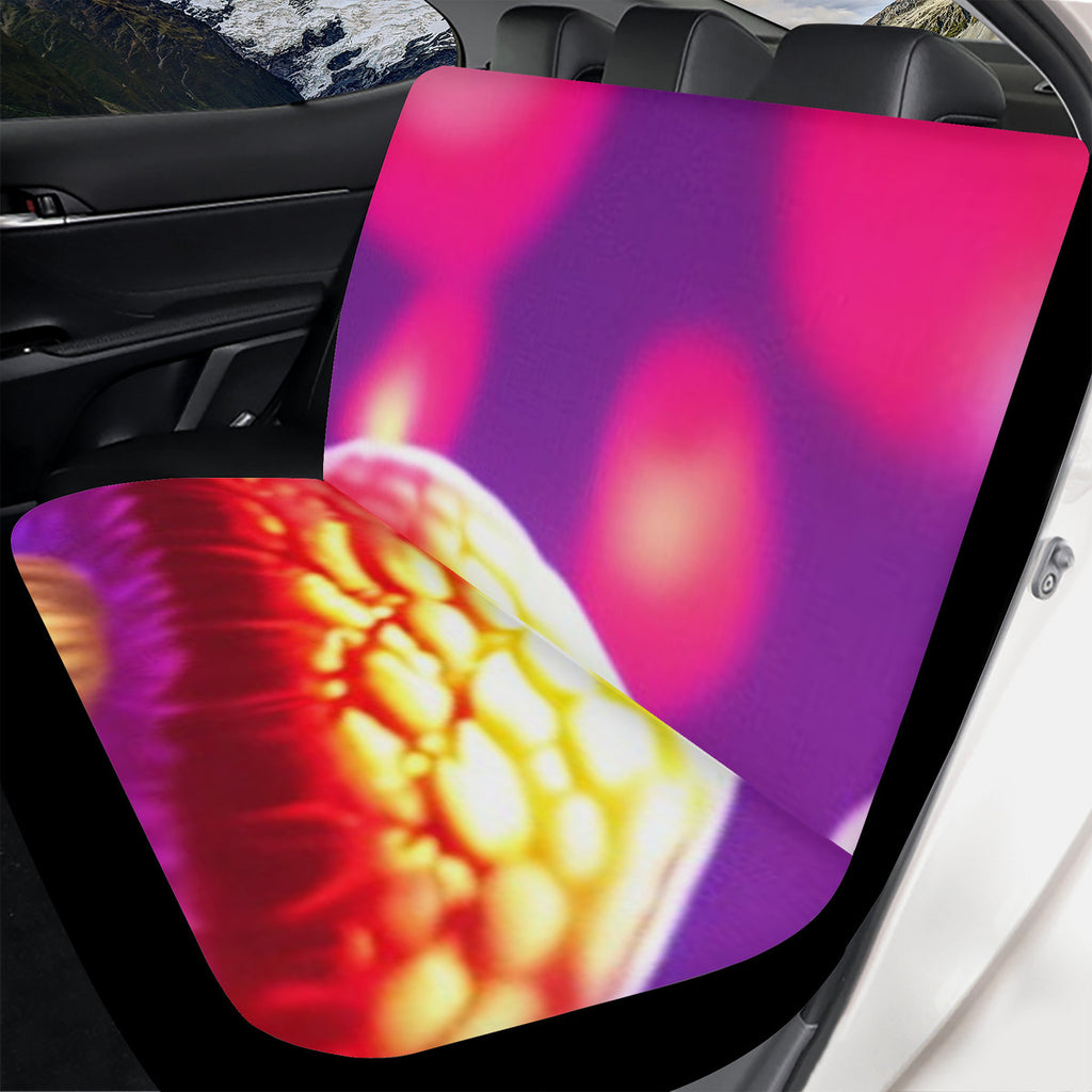 Full Set Custom Purple, Red, Yellow Mushroom Print Car Seat Cover Set