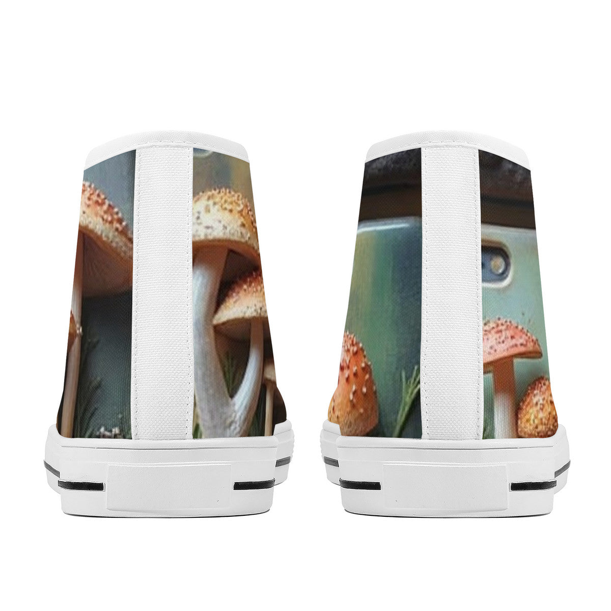 Picture Perfect Orange with Yellow Spots Mushroom Custom Print High-Tops Canvas Shoes