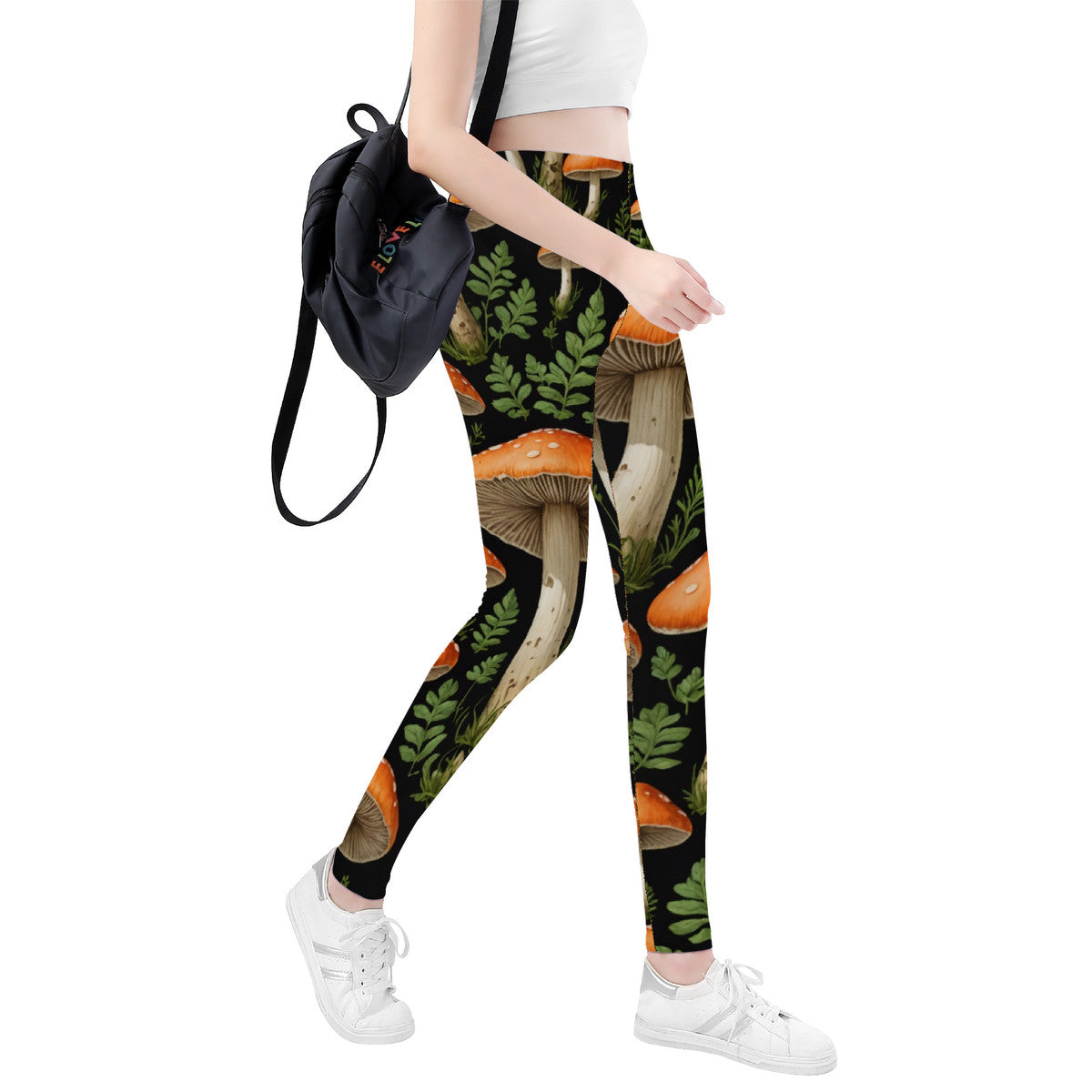 Custom Mushroom Design All-Over Print Yoga Leggings