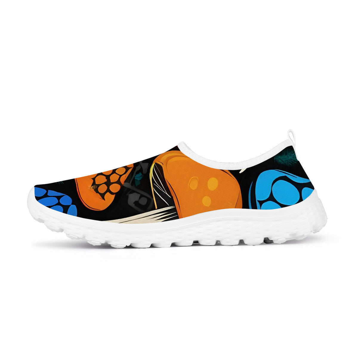 Zapatillas de correr de malla para mujer con estampado de setas personalizadas