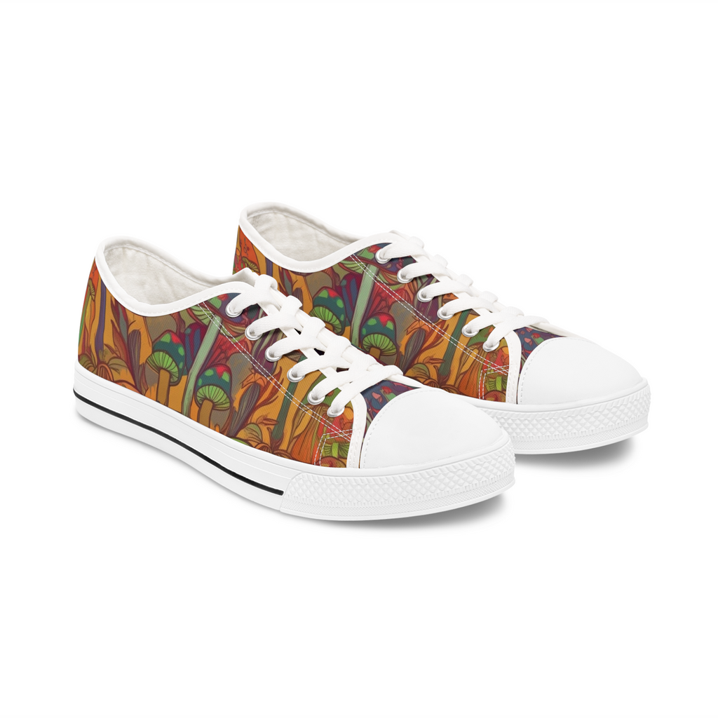 Zapatillas estampadas de setas — Zapatos deportivos botánicos de malla para hombre