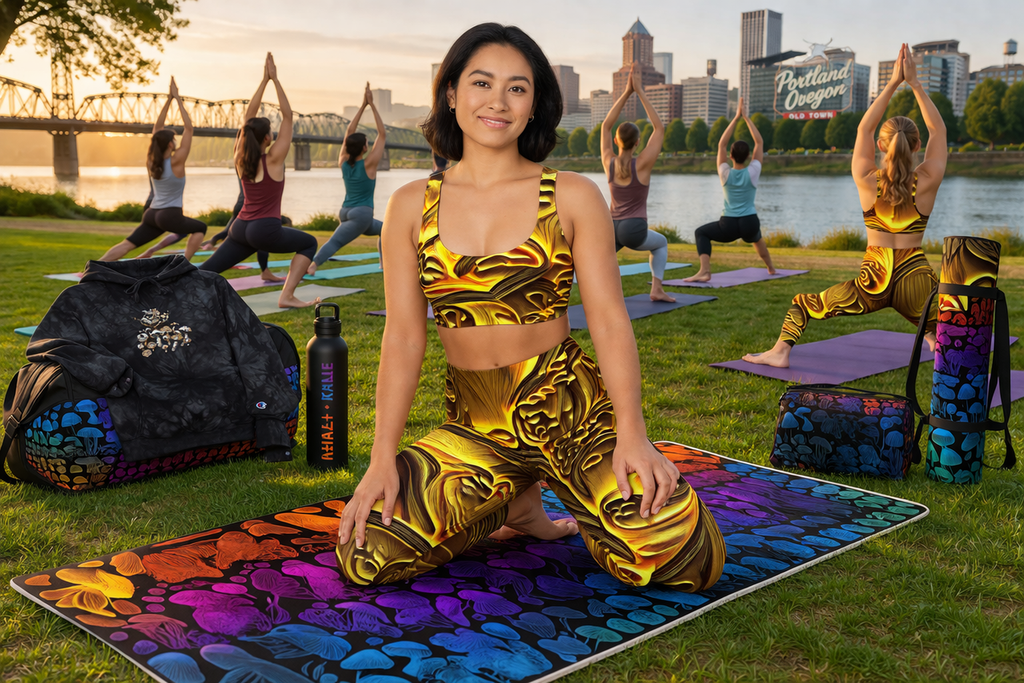 Custom Mushroom Design Yoga Mat