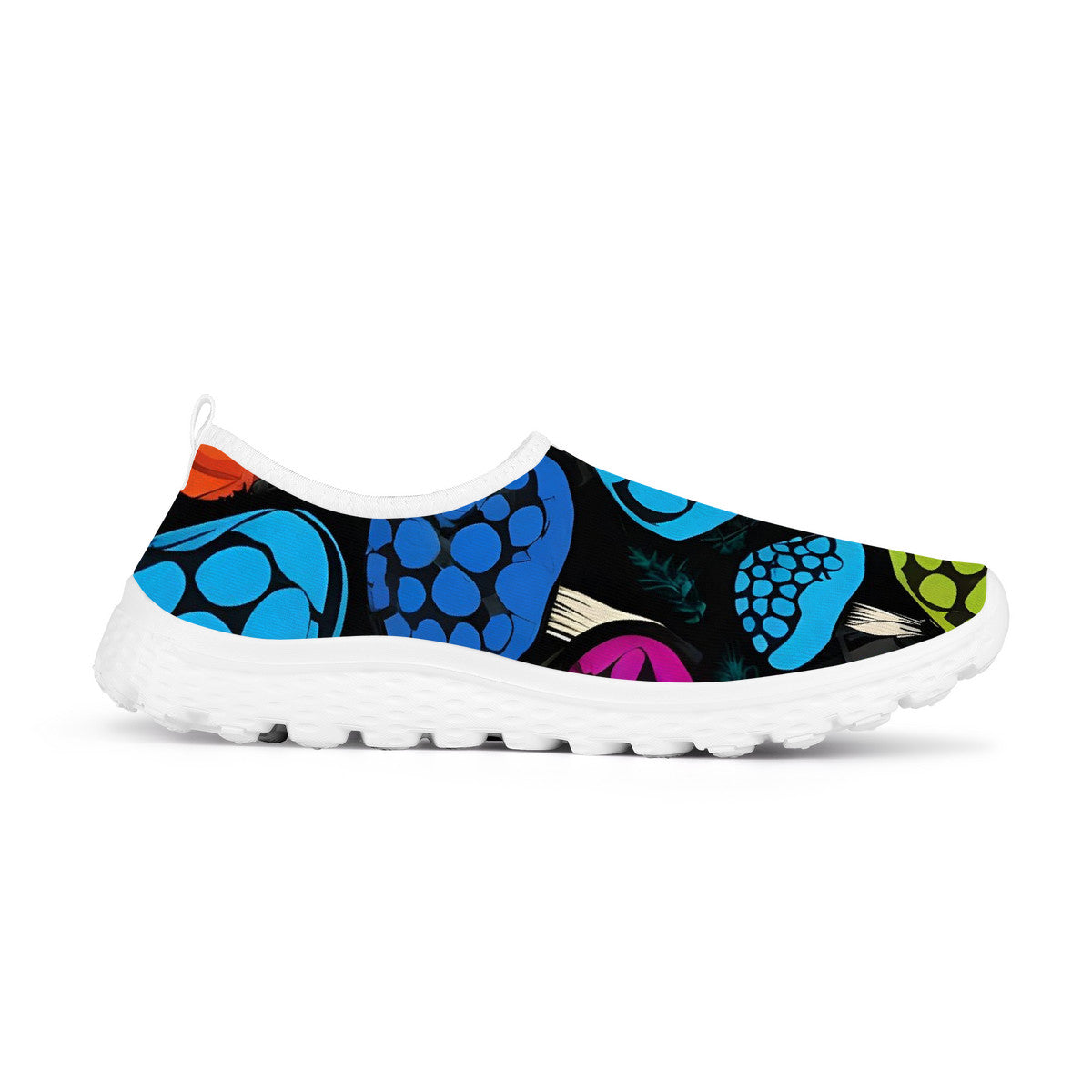 Zapatillas de correr de malla para mujer con estampado de setas personalizadas