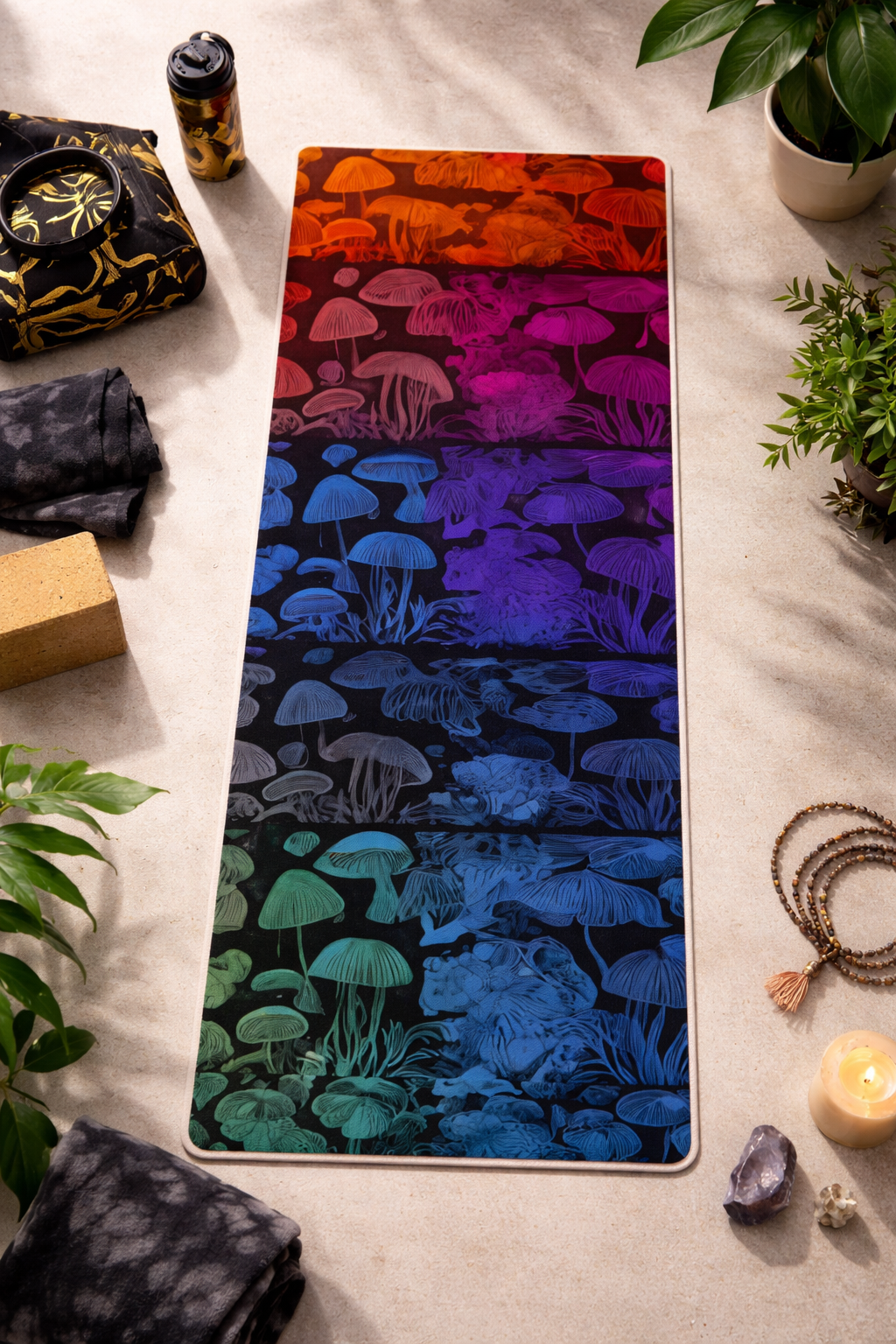 Custom Mushroom Design Yoga Mat