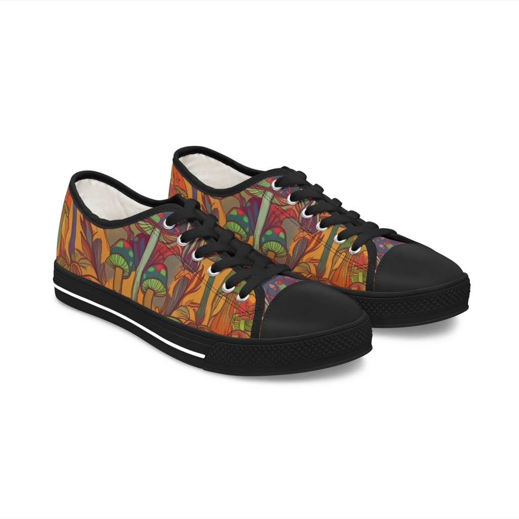 Zapatillas estampadas de setas — Zapatos deportivos botánicos de malla para hombre