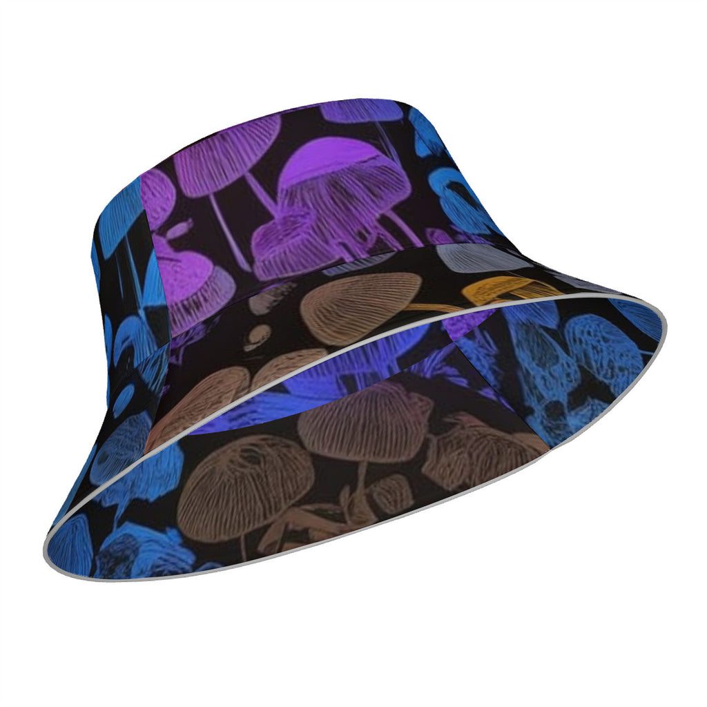 Rainbow Custom Mushroom Print Reflective Bucket Hat