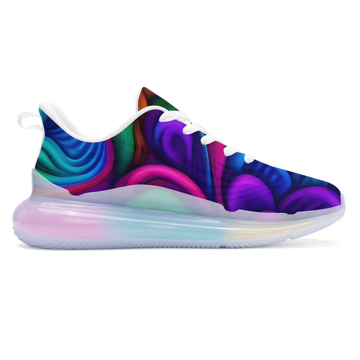 Custom Mushroom Print Women's Rainbow Atmospheric Cushion Running Shoes