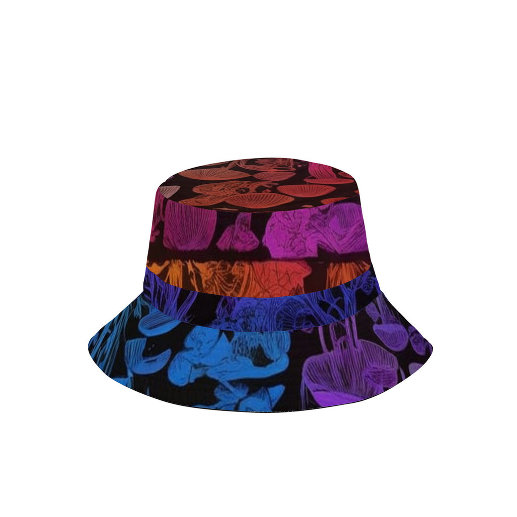Gorro de Pescador con Estampado Personalizado de Hongos Arcoíris