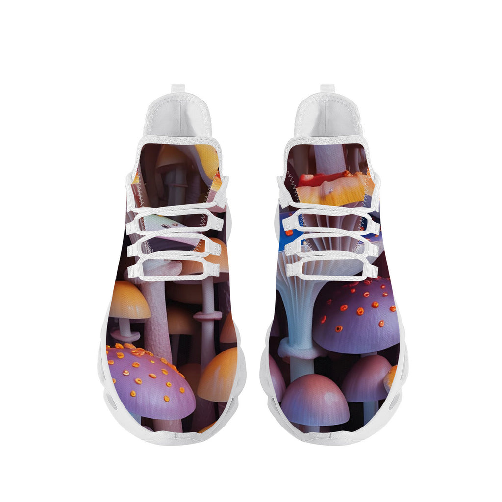 Custom Design Mushroom Print Flex Control Sneaker - White
