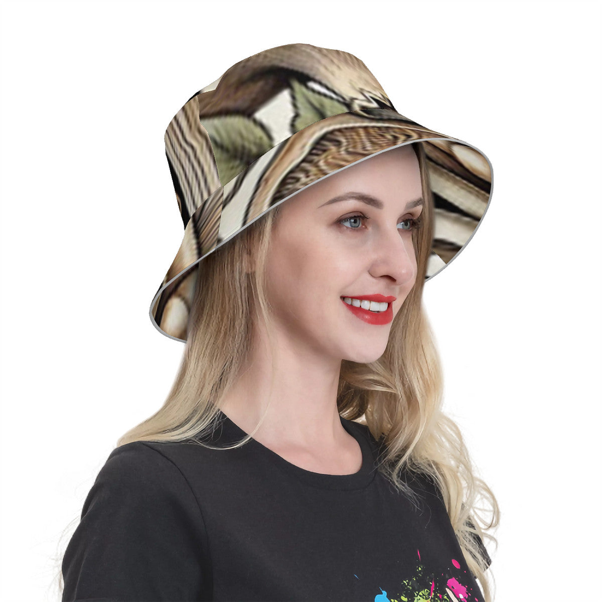 Custom Hand Drawn Mushroom Print Reflective Bucket Hat