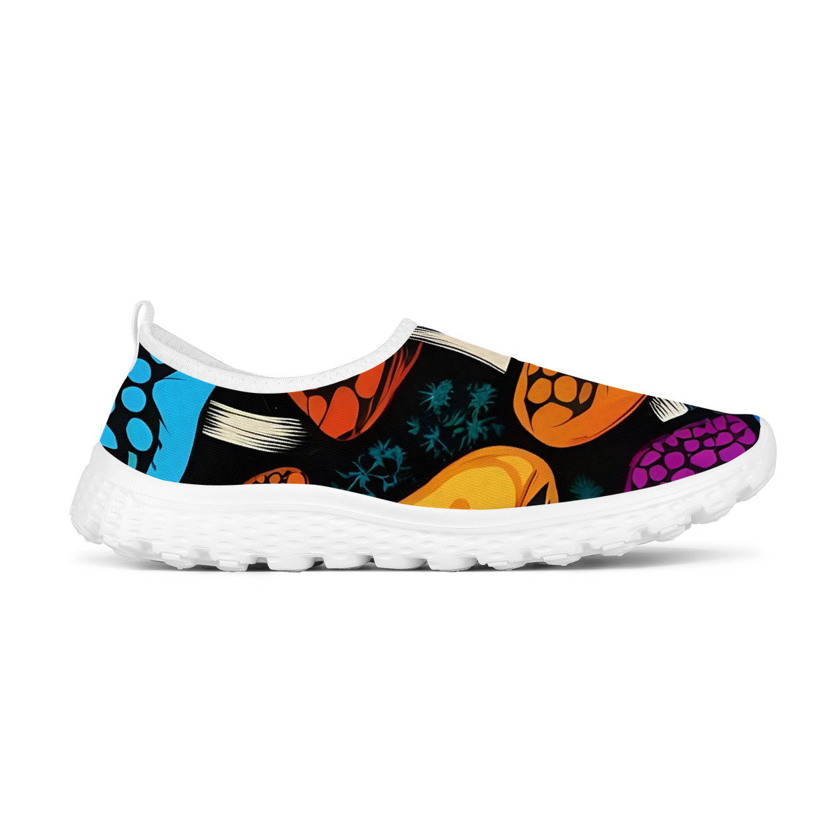 Zapatillas de correr de malla para mujer con estampado de setas personalizadas