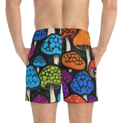 Bañador Boxer de Hongos Psicodélicos – Pantalones Cortos de Baño para Hombre con Estampado de Hongos de Colores