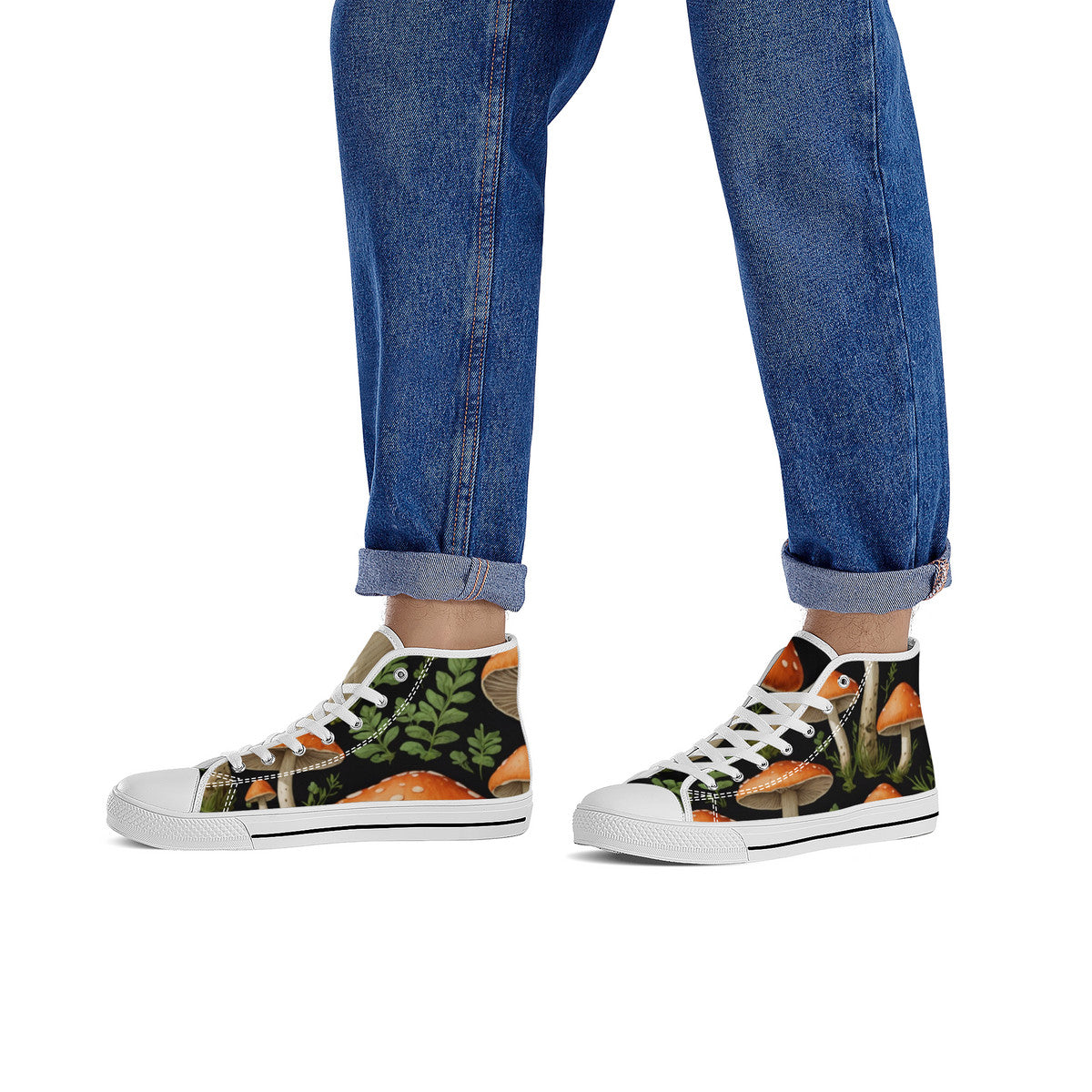 Mushrooms of the Garden High-Top Canvas Shoes