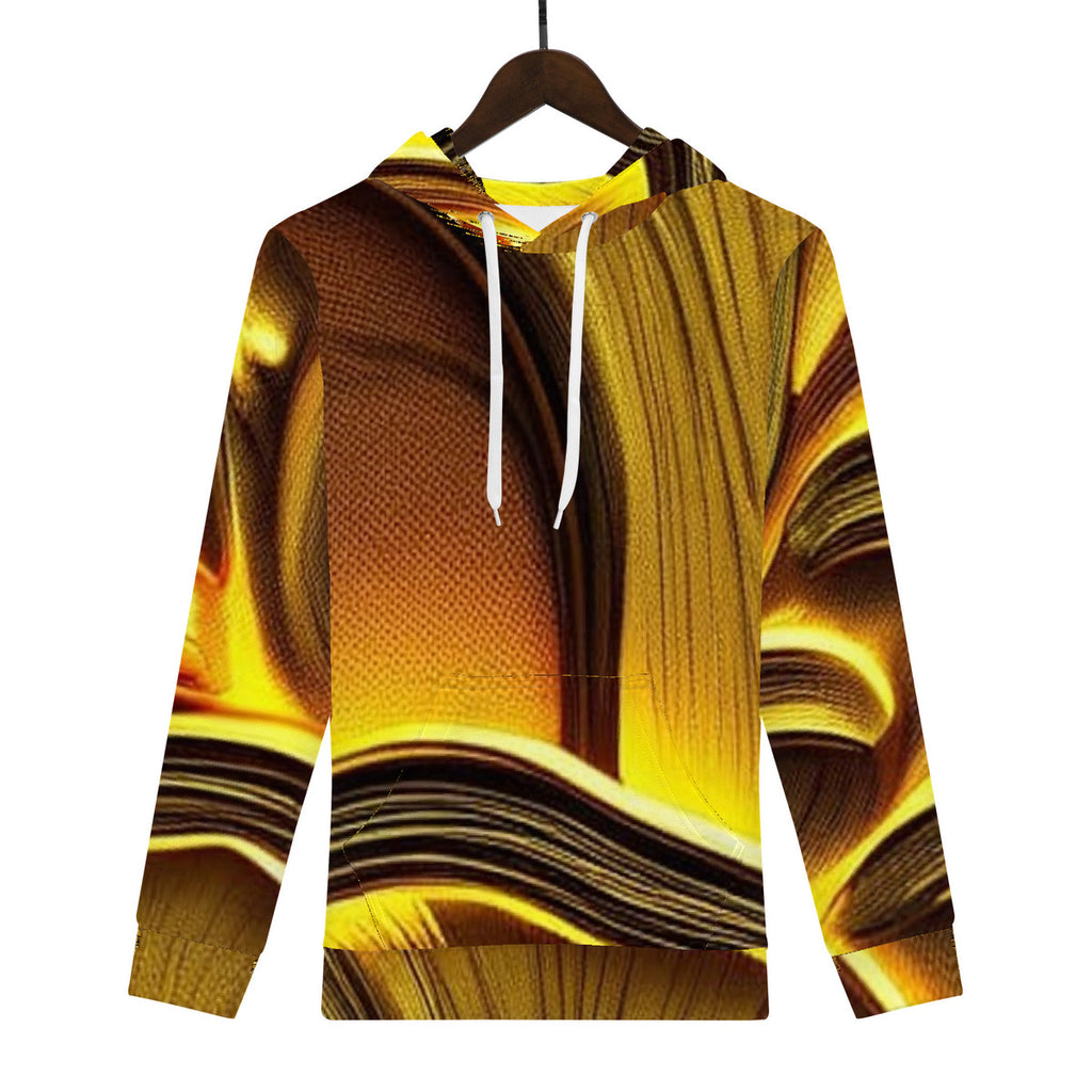 Men's All-Over Golden Custom Design Pull Over Print Hoodie