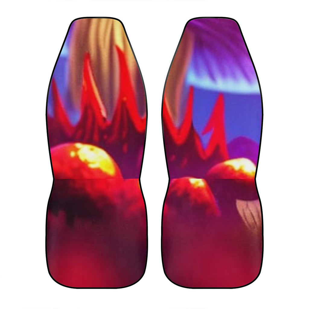 Full Set Custom Purple, Red, Yellow Mushroom Print Car Seat Cover Set