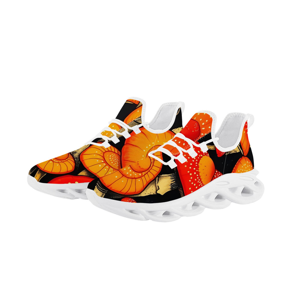 Mushroom Custom Design print Flex Control Sneaker - White Sole