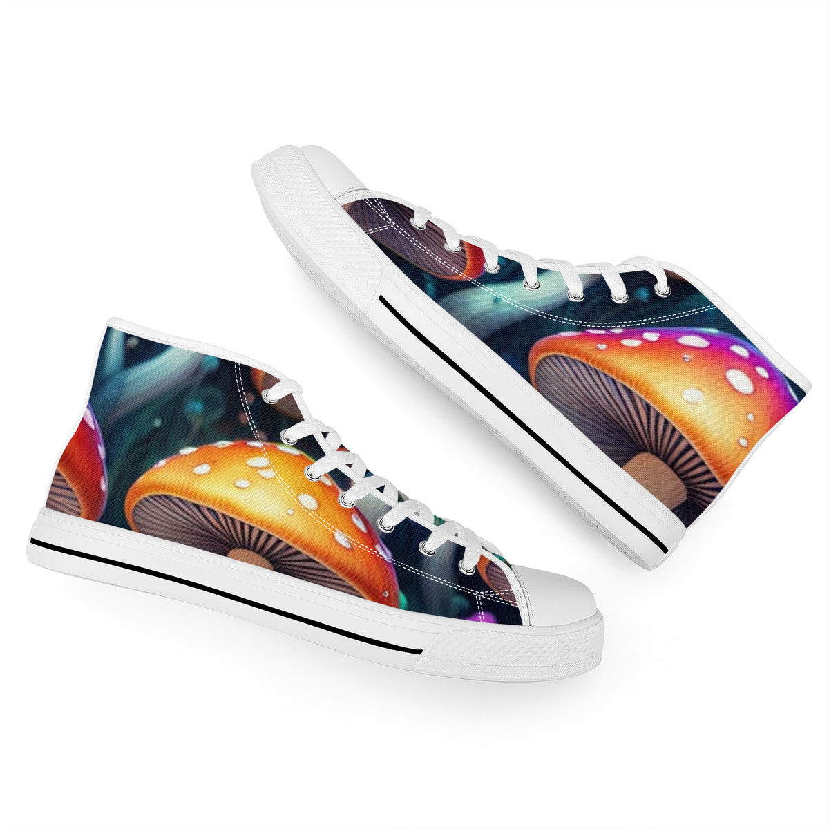 Orange Caps Mushroom High-Top Canvas Shoes