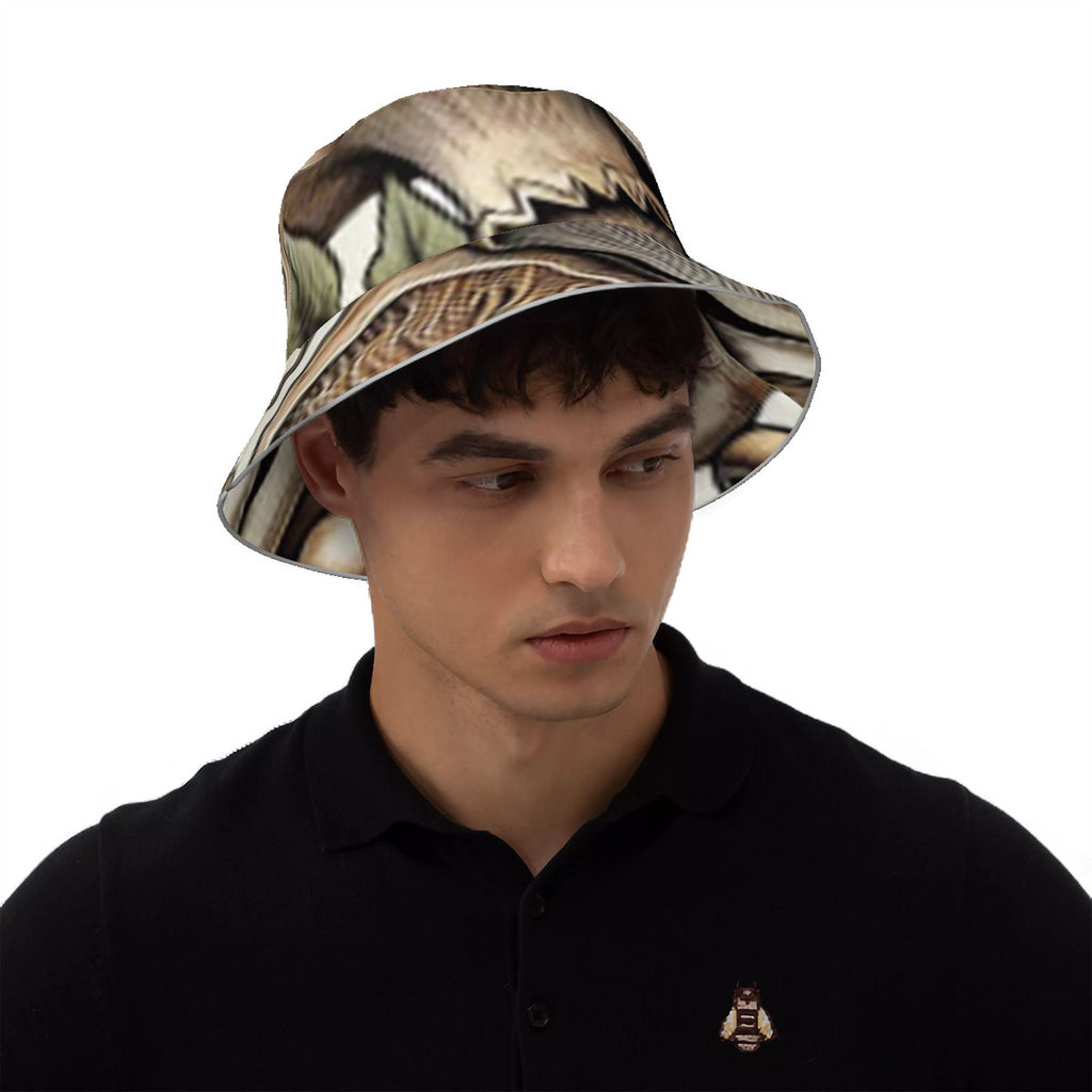 Custom Hand Drawn Mushroom Print Reflective Bucket Hat