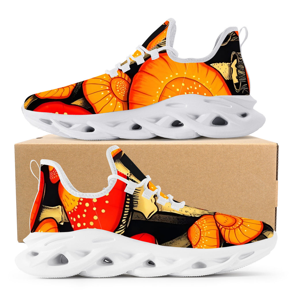 Mushroom Custom Design print Flex Control Sneaker - White Sole