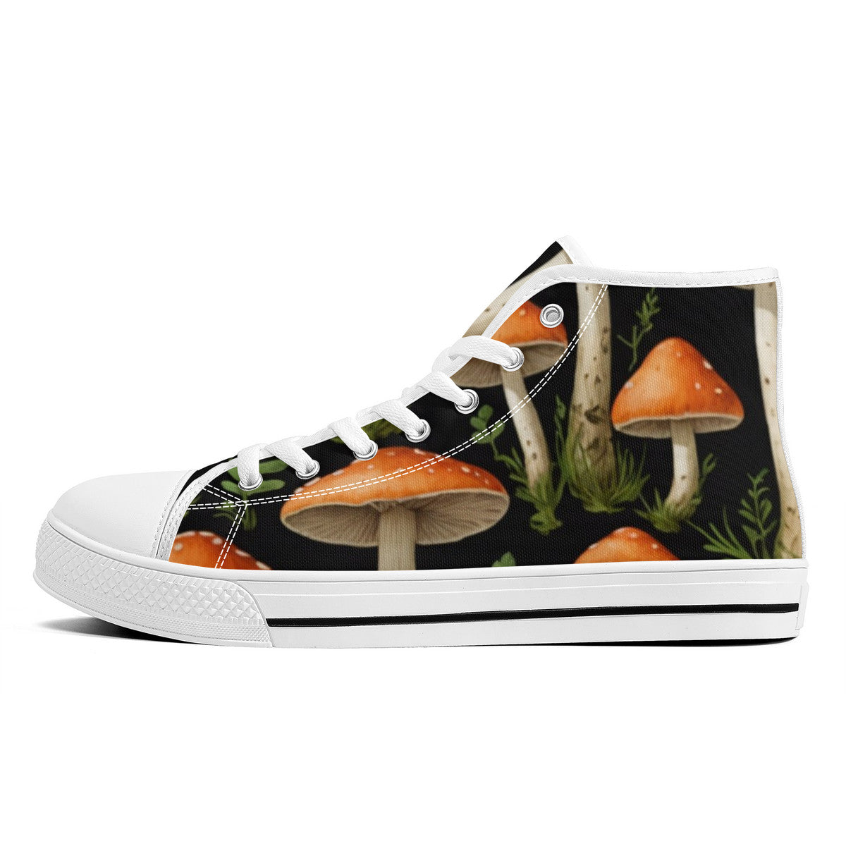 Mushrooms of the Garden High-Top Canvas Shoes