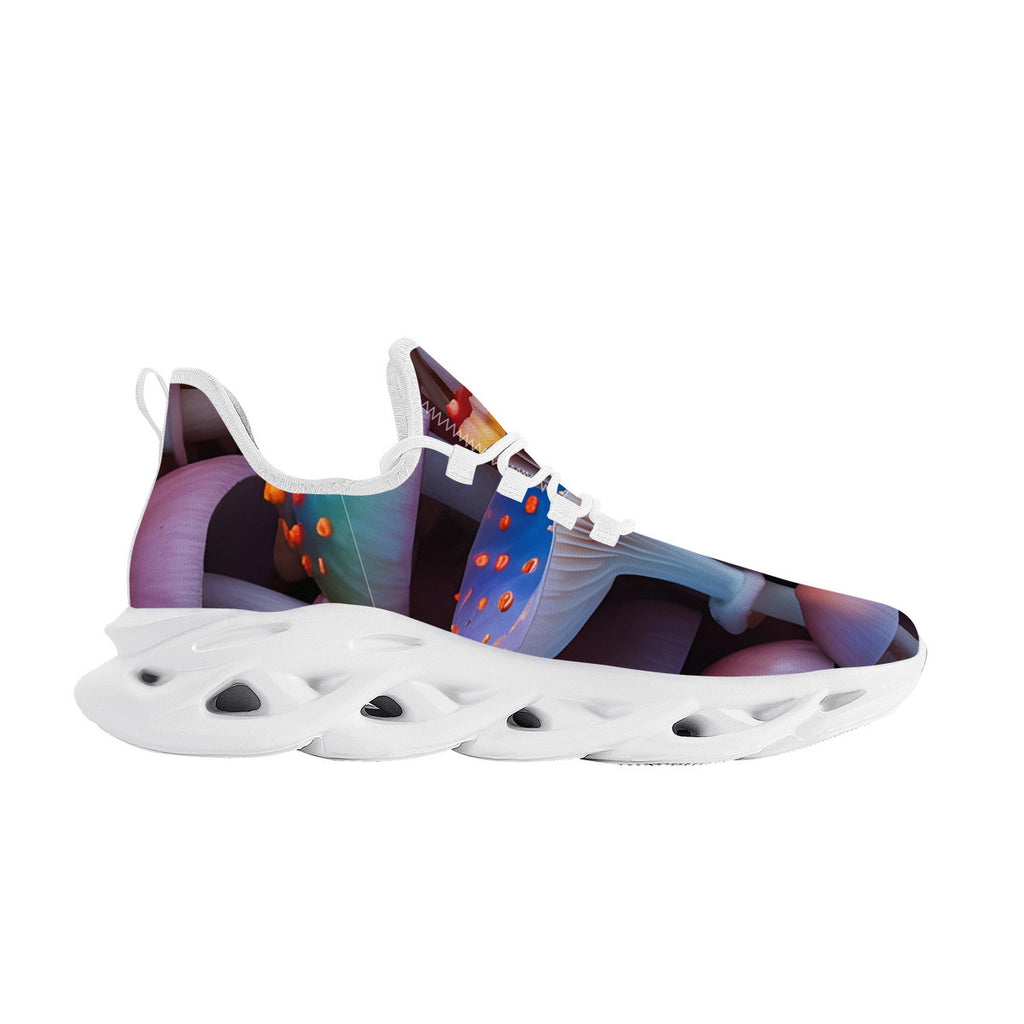 Custom Design Mushroom Print Flex Control Sneaker - White