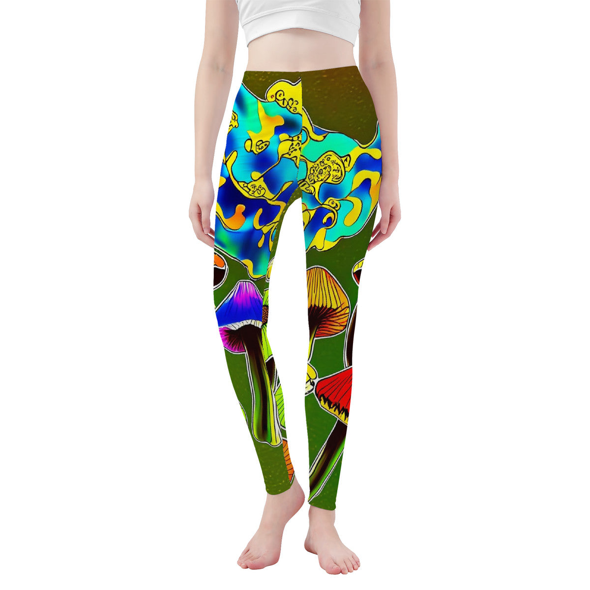 Custom Design Mushroom All-Over Print Yoga Leggings